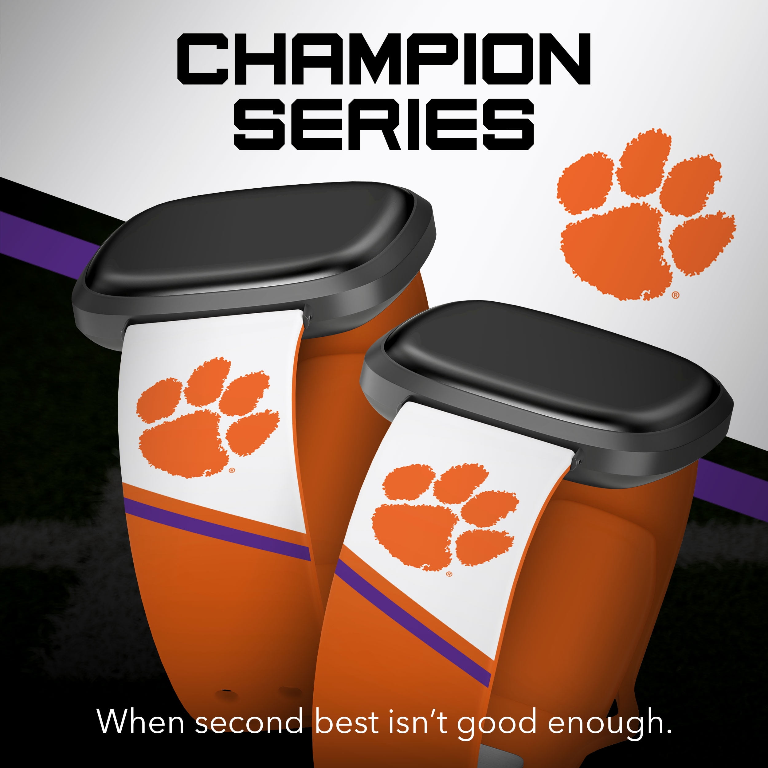 Tigers HD Champion Series Unisex Watch Band for FitBit Versa 3 & Sense (Short)