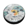 thumbnail image 2 of Kdxio Spare Tire Cover for RV Trailer, Waterproof Wheel Cover,Camper Spare Tire Cover Fit for Rv SUV Truck Travel Trailer 15 inch-The World Map with Cartoon Animals, 2 of 8