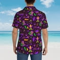 thumbnail image 4 of Sikiie Mardi Gra2 Print Men's Hawaiian Shirt, Summer Beach Button Pocket Short Sleeve T-Shirt,X-Large, 4 of 7