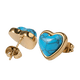 thumbnail image 2 of LuckyLy Aretes Mujer de Corazón con Piedras Naturales, Acero Inoxidable con Baño Oro 14k – Joyería para Mujer, Regalos para Mujer San Valentín y Navidad, Regalos para Mamá turquesa Unitalla, 2 of 6
