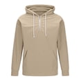 thumbnail image 5 of DPTALR Men's Casual Solid Color Long Sleeve Half-Zip Drawstring Hooded Sweatshirt with Pocket,Khaki,Big and Tall Men XL, 5 of 7