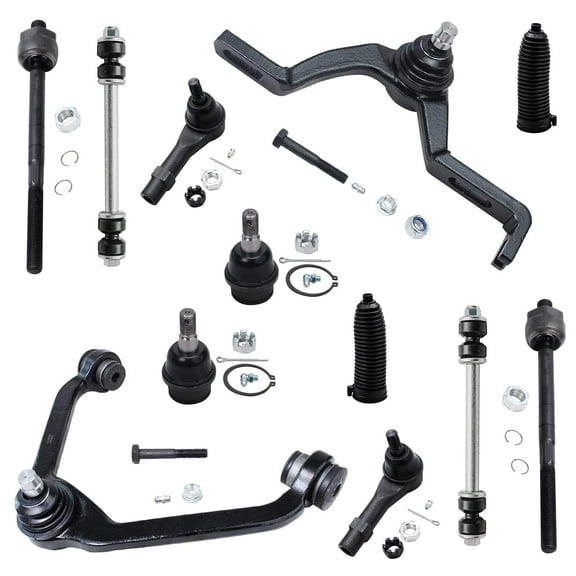 Detroit Axle - Front End 12pc Suspension Kit for Ford Explorer Ranger Mercury Mountaineer Mazda B2500 B3000 B4000, Upper Control Arms Lower Ball Joints Tie Rods Sway Bars 2 Boots Replacement