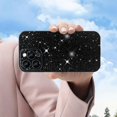 thumbnail image 6 of Compatible with iPhone 14 Pro Max Glitter Case Women Girls Bling Sparkle Phone Case Camera Lens Protection Slim Soft Bumper Shockproof Protective Cover for iPhone 14 Pro Max 6.7 inch, Black, 6 of 6