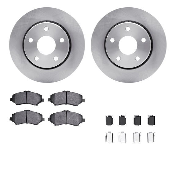 Dynamic Friction Company Front Brake Rotors with Ultimate Duty Performance Brake Pads includes Hardware 6412-42112