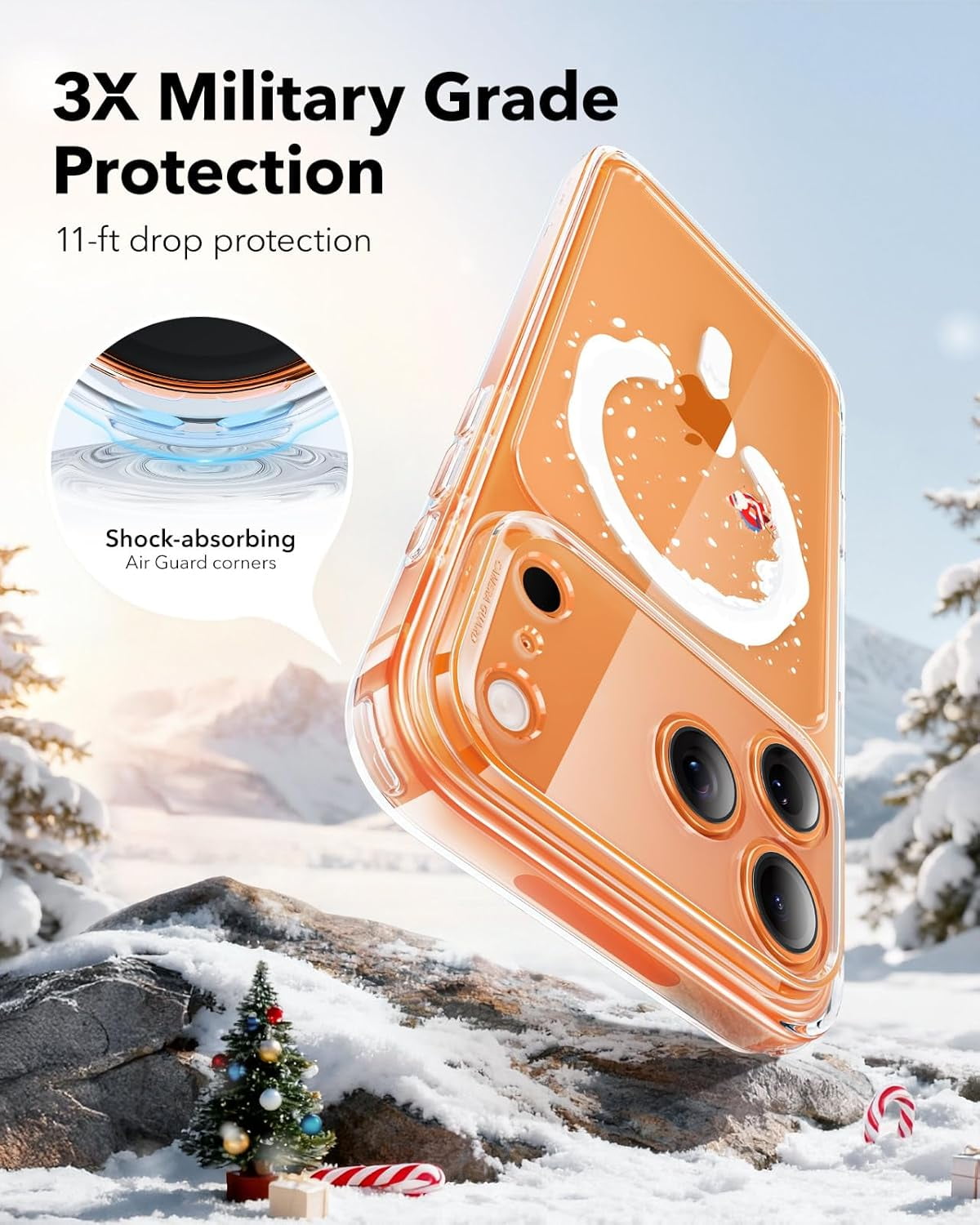 CRKMGS-for iPhone 17 Pro Max Case, Camera Control, Compatible with MagSafe, Shockproof Military-Grade Protection, Magnetic Phone Case for iPhone 17 Pro, Classic Hybrid Case, Santa Skater