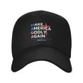 thumbnail image 2 of Jesus Make America Godly Again Baseball Cap Adjustable Trucker Sun Hat Outdoor Sport Casquette Hats for Men Women Black, 2 of 7