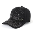 thumbnail image 2 of Raeneomay Women's Star Rhinestone Bling Baseball Cap, Sparkly Adjustable Everyday Wear Sun Hat, 2 of 2