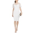 thumbnail image 1 of Adrianna Papell Womens Embellished Sheath Dress white 0, 1 of 1