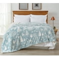 thumbnail image 2 of Great Bay Home Velvet Plush Fleece Reversible Sherpa Warm and Cozy Bed Blanket  (King, Enchanted Woods - Blue), 2 of 3