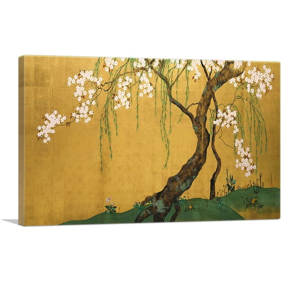 ARTCANVAS Cherry Tree Canvas Art Print by Sakai Hoitsu - Size: 40" x 26" (0.75" Deep)