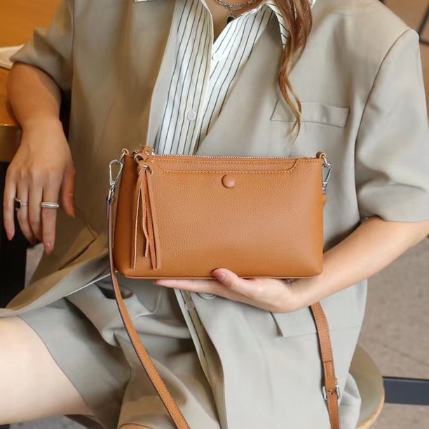Bolso bandolera de piel de vaca de capa simple de moda para mujer Bolso de hombro de mujer moderno Bolso de madre Bolso de mujer de cuero genuino