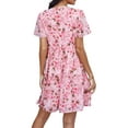 thumbnail image 6 of One opening Summer Dresses for Women V Neck Short A-line Sundress Bohemian Floral Print Dresses Vacation Beach Dresses, 6 of 9