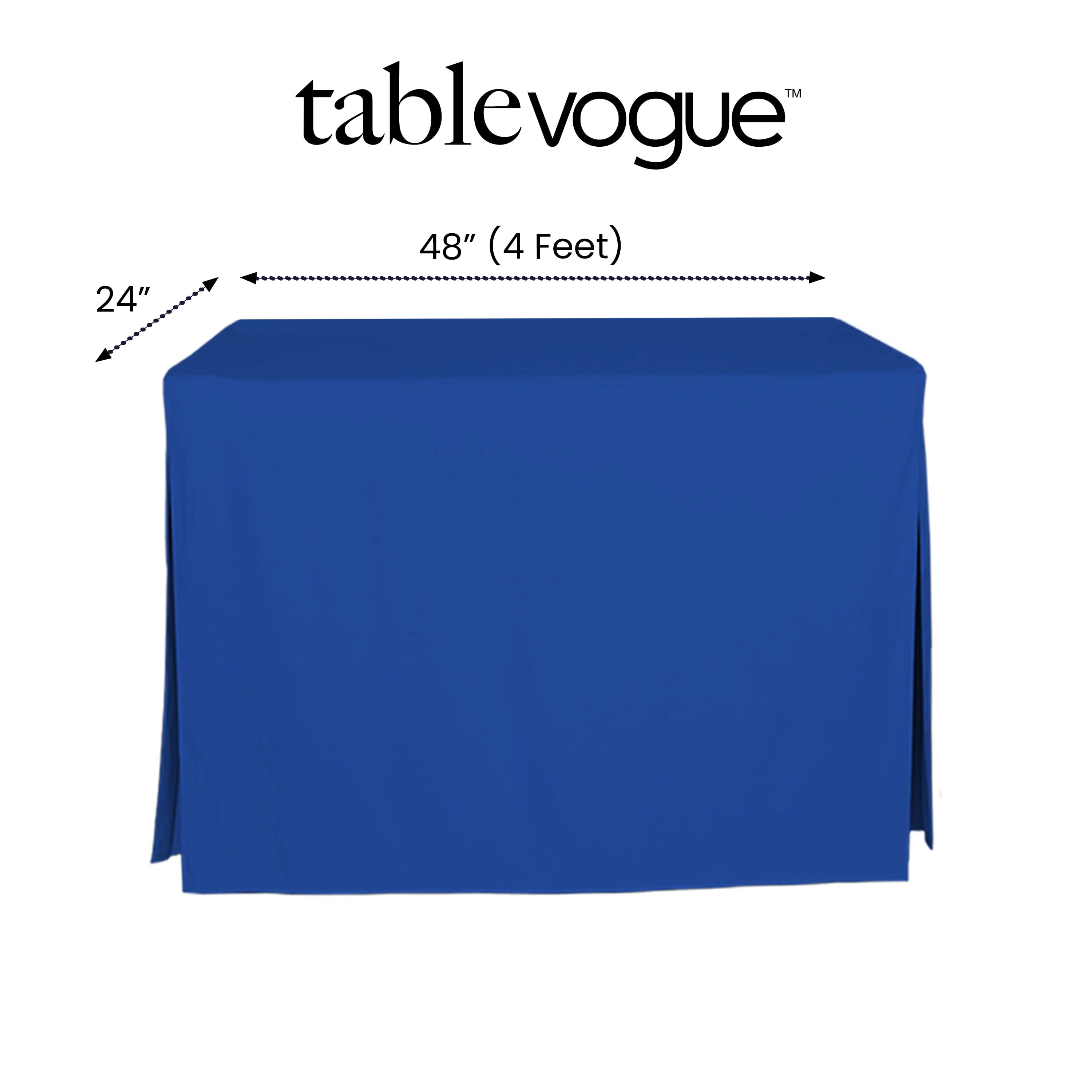 Tablevogue 48" x 24" Fitted Tablecoth Cover, Multiple Colors and Sizes Available