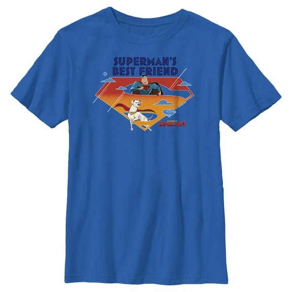 Boy's DC League of Super-Pets Superman's Best Friend Logo  Graphic Tee Royal Blue X Small