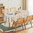 thumbnail image 2 of Fall Tablecloth 60×84 Inch Oval, Thanksgiving Autumn Harvest White Pumpkin Orange Leaf Table Cover for Party Picnic Dinner Decor, 2 of 5