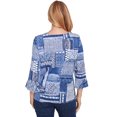 thumbnail image 2 of Alfred Dunner Womens Beaded Split Neck Patchwork Top, 2 of 4