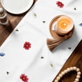 thumbnail image 3 of Red Blue Floral Table Runner 72 Inches, Independence Day Flowers Farmhouse Bed Runner Dresser Scarves Tabletop for Indoor Outdoor Parties/Ceremony/Banquet, 16" x 72", 3 of 9