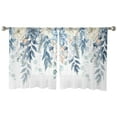 thumbnail image 7 of Sheer Curtains 54 inches Long, Blue Christmas Flower Poinsettia Holly Eucalyptus Light Filtering Sheer Window Curtains Rod Pocket Voile Drapes for Bedroom Living Room, 52"W x 54"L 2 Panels, 7 of 7