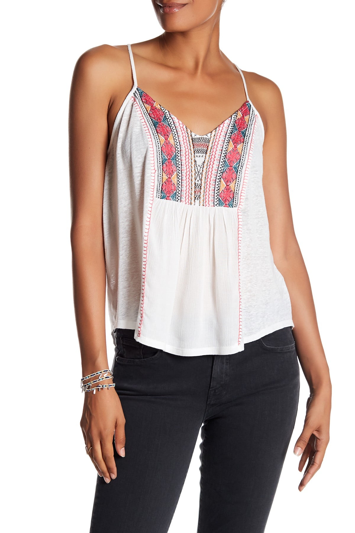 Lucky Brand Lucky Brand NEW White Womens Size Medium M Embroidered