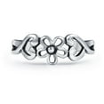 thumbnail image 2 of Bling Jewelry Womens Silver Sterling Toe Ring with Flowers & Heart Filigree Design Midi Band, 2 of 5