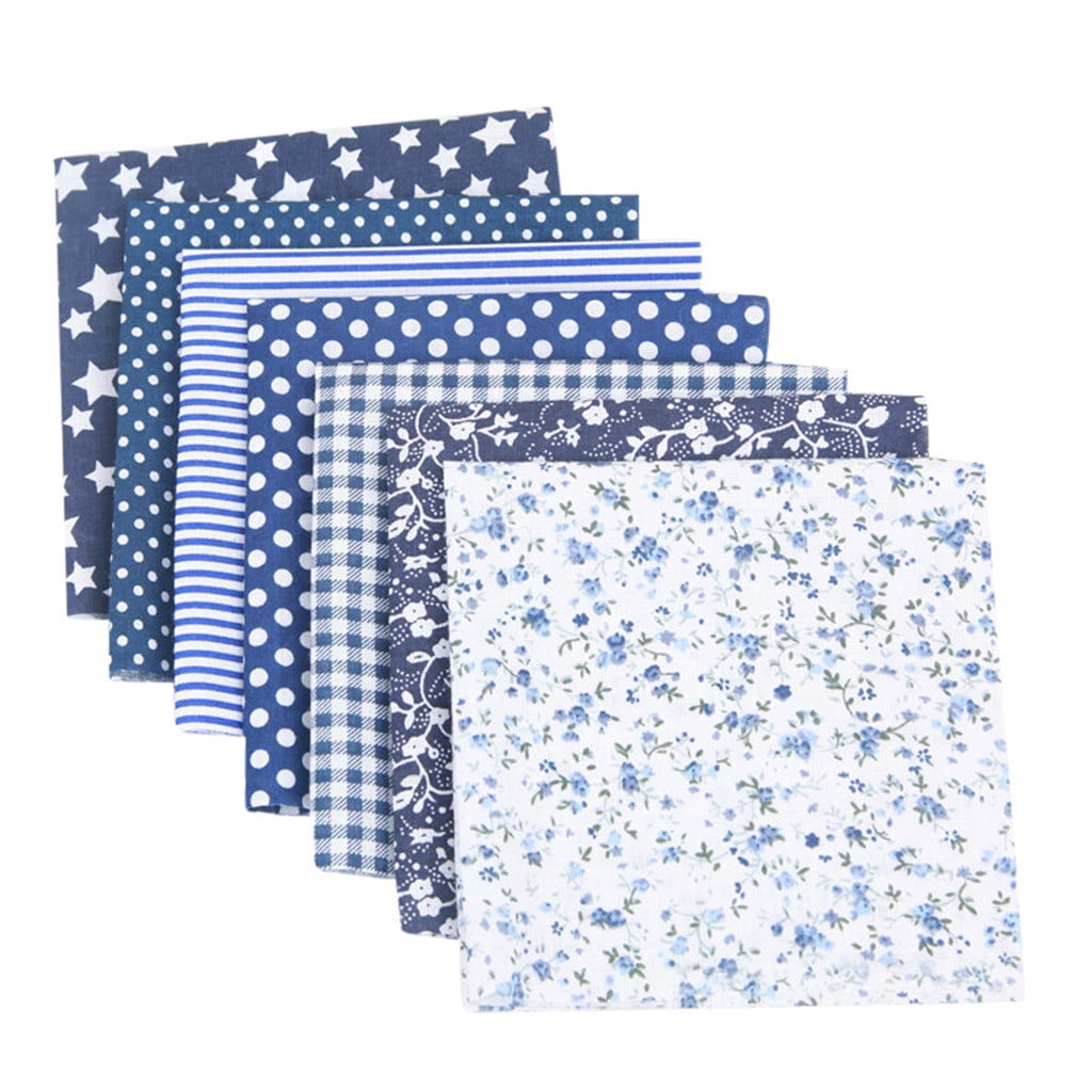 Qianying Quilting Fabric Misscrafts 7pcs 25 x 25cm Cotton Fabric Making Supplies Craft Patchwork Fabric Bundle Fat Quarter Pre-Cut Quilt Squares for Sewing Scrapbooking