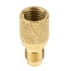 thumbnail image 1 of Adaptador de tanque de refrigerante R134A Macarena de latón 1/4 SAE 1/2 ACME 30mm 28g, 1 of 7