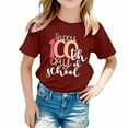 thumbnail image 4 of 100 Days Of School Shirt Short Sleeved Round Neck Letter Print Graphic T Shirt Top for Kids Boys 8-9 Years, 4 of 4