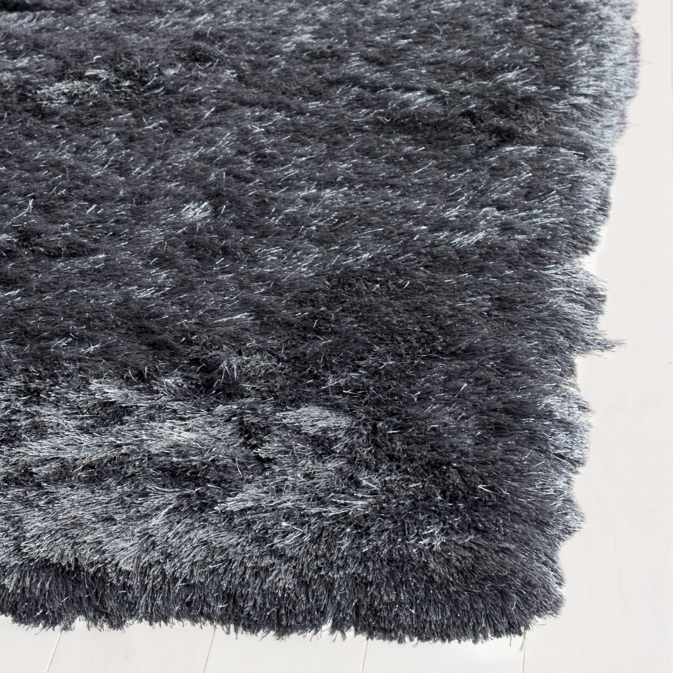 SAFAVIEH Paris Darwin Plush Polyester Shag Runner Rug, Slate, 2'3" x 8'