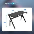 thumbnail image 3 of YRLLENSDAN Ergonomic Gaming Table with Cable Management and Hook, 47 Inch Large Gaming Computer Desk Table, PC Gamer Desk with R-Shaped Steel Leg, Work Table for Home Office, Black and Red, 3 of 8