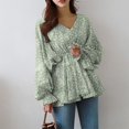 thumbnail image 3 of ZANZEA Womens Tops Shirts Cuff Puff Sleeve Korean Casual Cable Blouses, 3 of 5