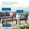 thumbnail image 6 of Lounge Sectional Sofa Chair Set, Aluminum, Metal, Steel, Grey Gray, Modern Contemporary Urban Design, Outdoor Patio Balcony Cafe Bistro Garden Furniture Hotel Hospitality, 6 of 10