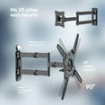 thumbnail image 5 of Full Motion TV Wall Mount for 32-65 Inch Screen  to 90.4 lbs, Rotating TV Mount Swivel and Tilt, Extension Arm,  VESA 400x400, Articulating Television Mount Bracket, Single Stud Black, 5 of 8