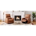 thumbnail image 2 of Swivel Rocking Recliner Chair for Living Room – Deep Seat PU Leather Single Sofa with High Backrest, Lumbar Support, and Padded Armrests – Comfortable Glider Rocker for Bedroom, Nursery, 2 of 8
