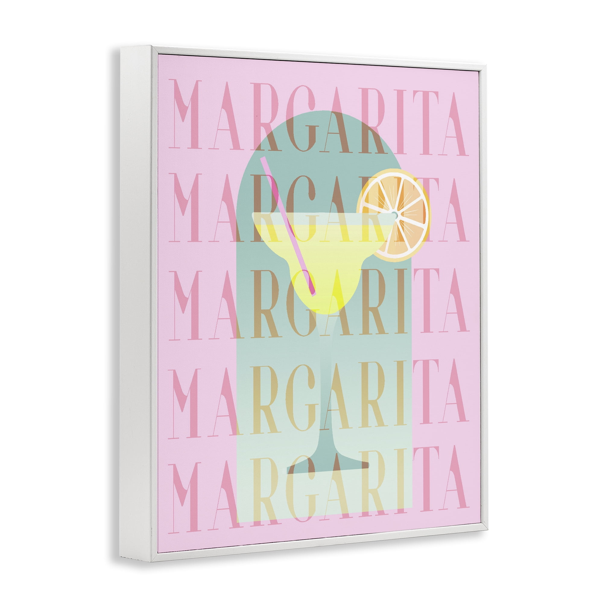 Retro Pastel Margarita White Framed Giclee Art, design by Lil' Rue