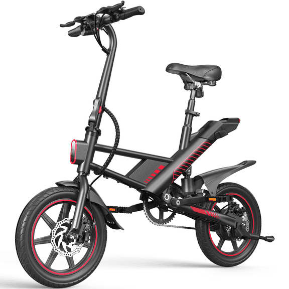 QIYCHE Mini Electric Bike - 450W Peak Motor,36V/7.8AH Battery Max Speed 19Mph,UL2849 Certified,Class 2 E-Bike,Black