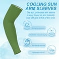 thumbnail image 4 of Uxcell Sun Protection Arm Sleeves for Men and Women Compression Cooling Sun Sleeves L Size 1 Pair Spandex Green, 4 of 6