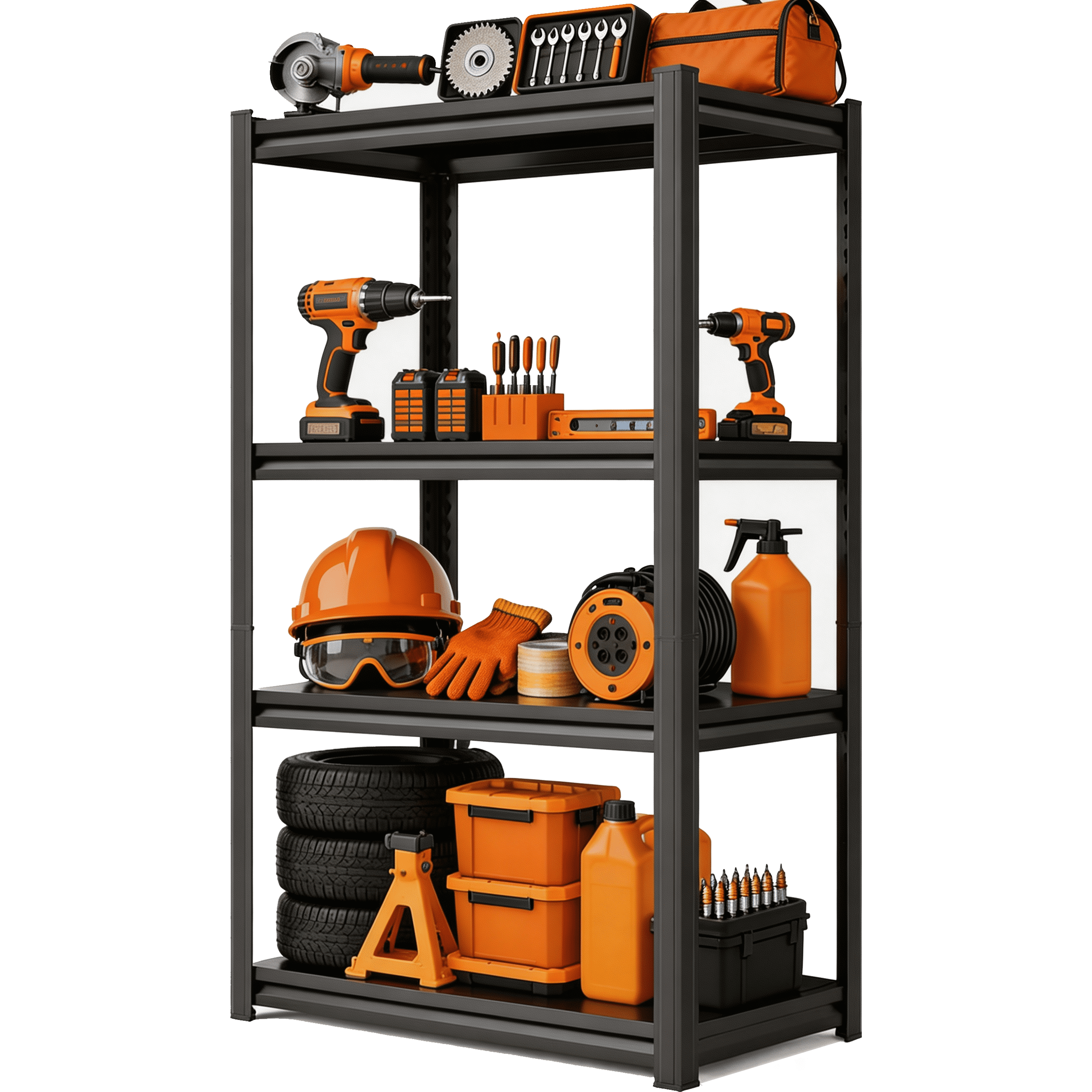 Heavy Duty Adjustable Metal Storage Shelving Unit, 1600 LBS Load Capacity Garage & Kitchen Utility Rack with Adjustable Shelves