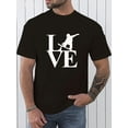 thumbnail image 1 of LOVE And Skiing Graphic Print, Men's Novel Graphic Design T-shirt, Casual Comfy Tees For Summer, Men's Clothing Tops For Daily Activities Tee For Adult, Men, Women, Teen, Teenager, Adolescent, Youth, 1 of 4