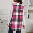 thumbnail image 4 of CCRFTGI Red Vest Women Flannel Buffalo Plaid Shacket Casual Lapel Sleeveless Cardigan Outerwear Warm Winter Open Front Button Up Waistcoat Jackets Pink M, 4 of 8