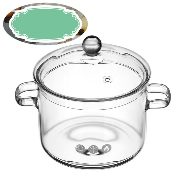 Hogar High Borosilicate Sopa de vidrio Pote de olla de vidrio de fideos instantáneos de dos orejas