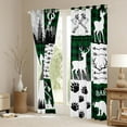 thumbnail image 3 of Feelyou Wildlife Deer Black Out Curtains, Green Buffalo Curtains Pack of 2 (42x63 Each), 3 of 6