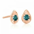 thumbnail image 3 of Mauli Jewels Ear Rings for Women 0.25 Carat Blue Diamond Stud Earrings Carat 14K Solid Rose Gold 4 Prong-Setting, 3 of 5