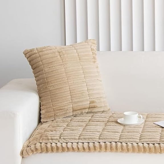 Eryueer Thick Sofa Throw Pillow Cover - 1PC Solid Pillowcase Soft Throw Pillow Case, Pillow Cover for Couch Sofa Home Decoration (Coffee, Pillowcase 45x45 cm)