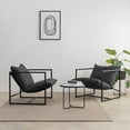 thumbnail image 3 of Zinus Aidan Modern Minimalist Metal Framed Accent Chair with Removable Foam Cushions, Dark Grey, 3 of 9