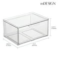 thumbnail image 3 of mDesign Plastic Wide Stackable Kitchen Storage Organizer with Pull Drawer, Clear, 3 of 8
