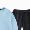 thumbnail image 4 of TOWED22 Fall Winter Toddler Baby Boy Clothes 2Pcs Checkered Crewneck Sweatshirt and Pants Sweatsuit Little Boy Clothing Size:7-8 Y,Color:Light Blue, 4 of 4