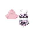 thumbnail image 3 of Eandarui Kids Girls 3 Piece Camouflage Tankini Cami Top and Shorts with Short Sleeve Crop Hooded Pink 8, 3 of 5