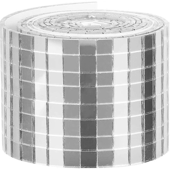 1 Roll Self Adhesive Glass Mini Square Mirror Silver Mosaic Tiles Sticker Mosaic Tiles Mirror Wall Sticker For Diy Craft Decoration