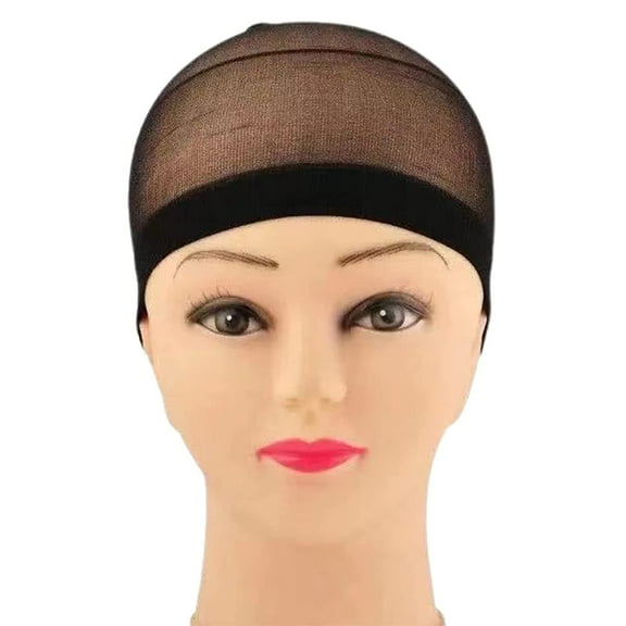 Wig Cap, 2PCS Light Brown Mesh Wig Cap Net, Closed End Hair Mesh Net Wig Caps, Liner Weaving Caps for Women, Men, Kids Black