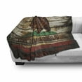 thumbnail image 3 of Flag Soft Flannel Fleece Throw Blanket, Grunge California Flag on Rustic Boards Grunge Weathered Design, Cozy Plush for Indoor and Outdoor Use, 60" x 80", Vermilion Brown, by Ambesonne, 3 of 6